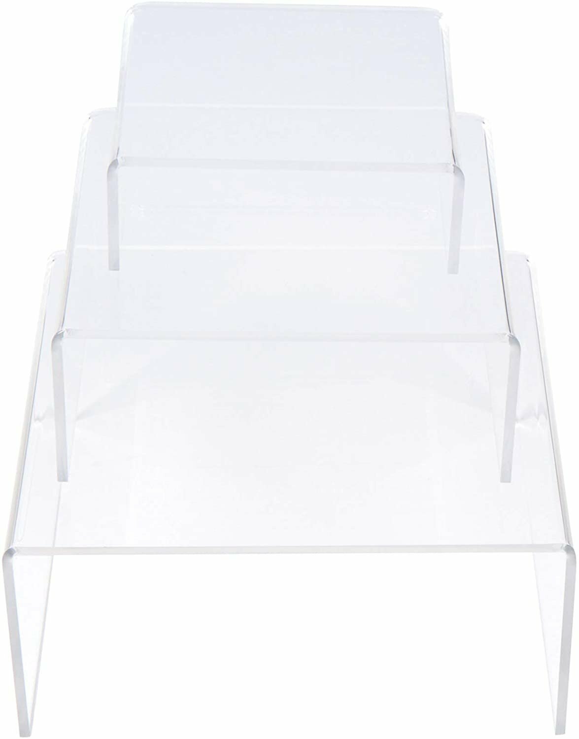 ​​[3-Set] SimbaLux® Acrylic Display Risers Clear Stand Medium Low Profile Tiered