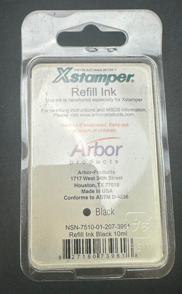 Arbor Xstamper Refill Ink Black 10ML Bottle