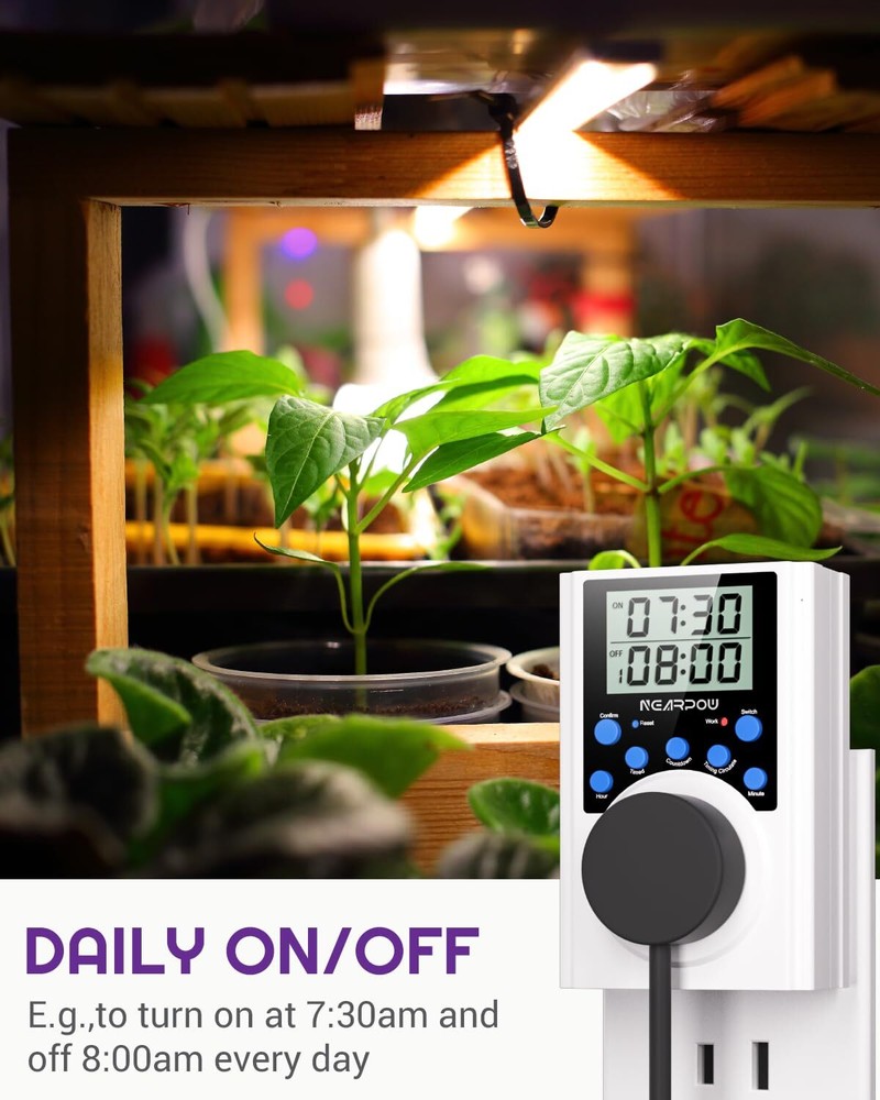 2 Pack Timer Outlet Nearpow Multifunctional Infinite Cycle Programmable Timer