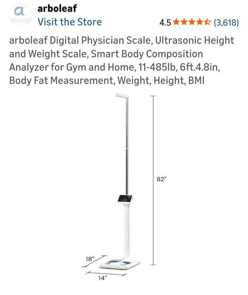 Arboleaf Digital Ultrasonic Height & Weight Smart Scale