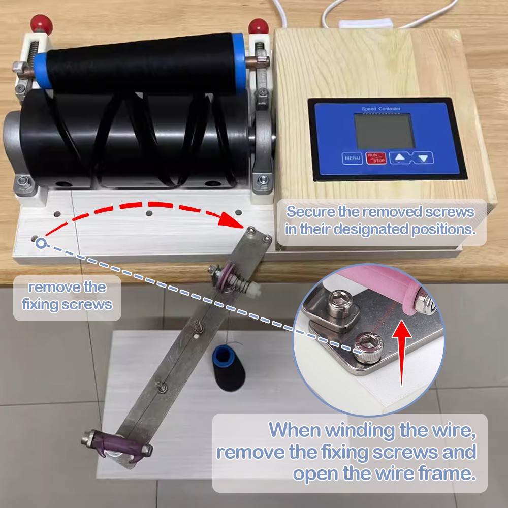 Yarn Winder Machine Wooden Cone Thread Winder With Timing & Stranding Function