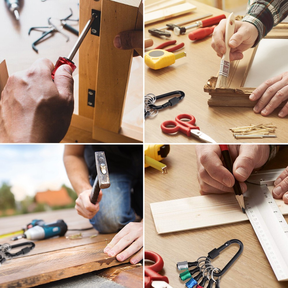 7Pcs 1/4" Hex Shank Quick Release Keychain Screwdriver Drill Bit Holder Bits Set