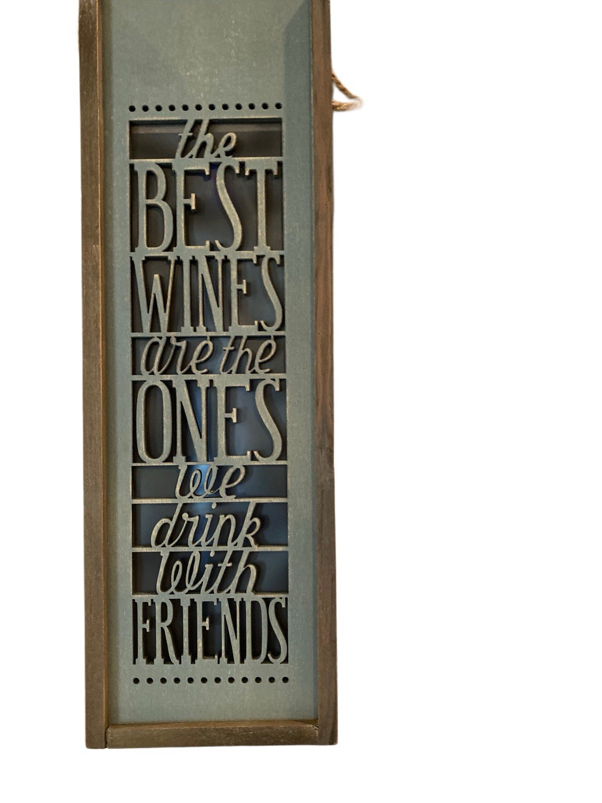 Wooden Wine Bottle Holder With Fairy Lights For Home Bar