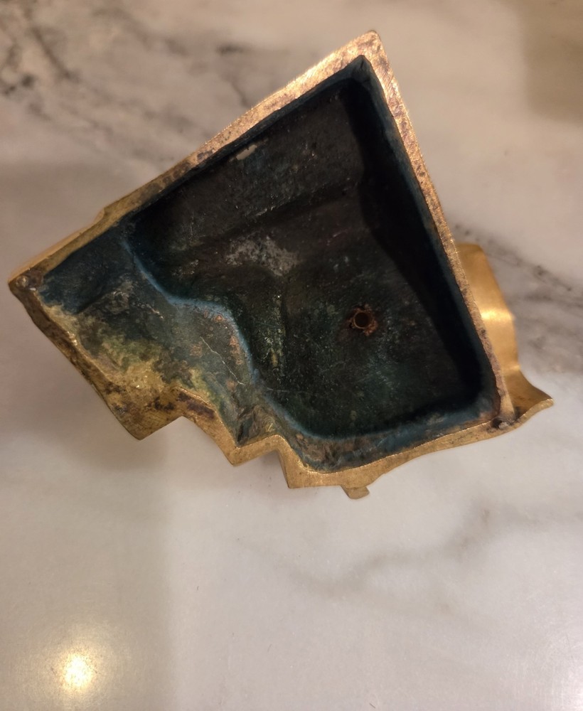 Antque Bronze Scrolls Pediment Ornament