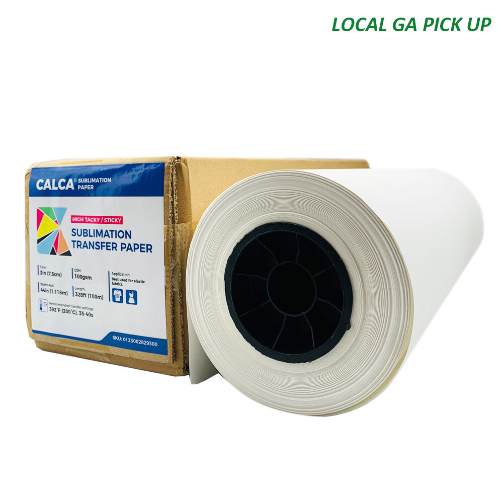 GA PICKUP-100gsm 44" x 328ft High Tacky Sticky Apparel Sublimation Paper Roll
