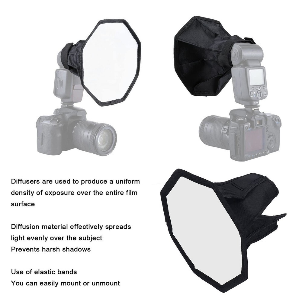 New Camera Softbox Nonwoven Octagonal 20cm Foldable Flash Light Diffuser Softbox