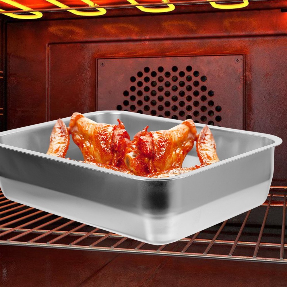 Stainless Steel Roasting Pan Roasting Plate Rectangular Tray Catering