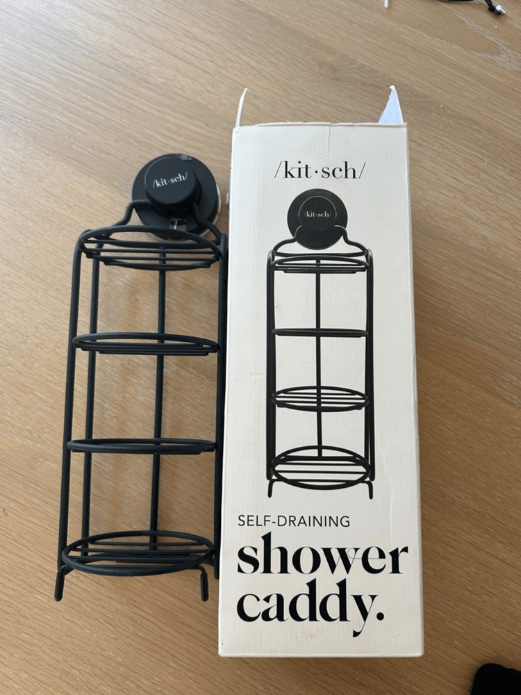 Kitsch Self-Draining Shower Caddy, Black, NWT