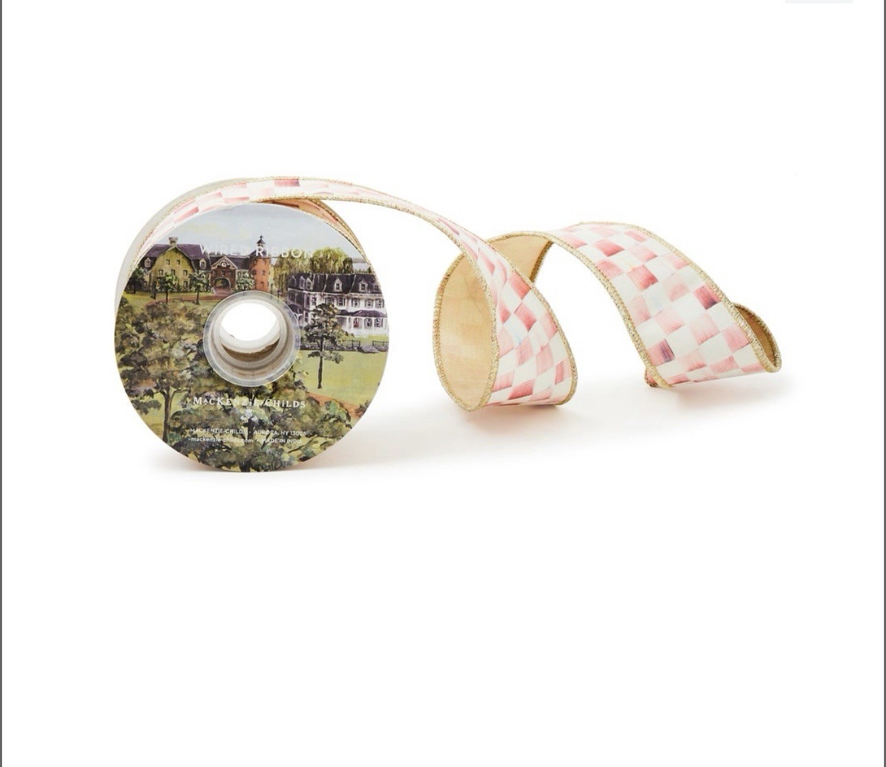 NEW  MacKenzie - Childs Rosy Check 2" Ribbon - SOLD BY THE YARD