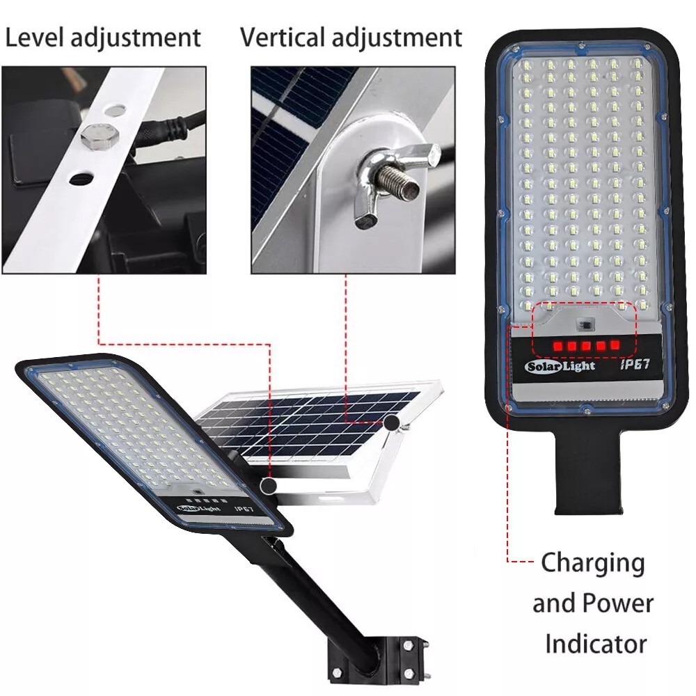 Commercial Solar Street Lights Outdoor Dusk-to-Dawn Solar High Bright Aluminum