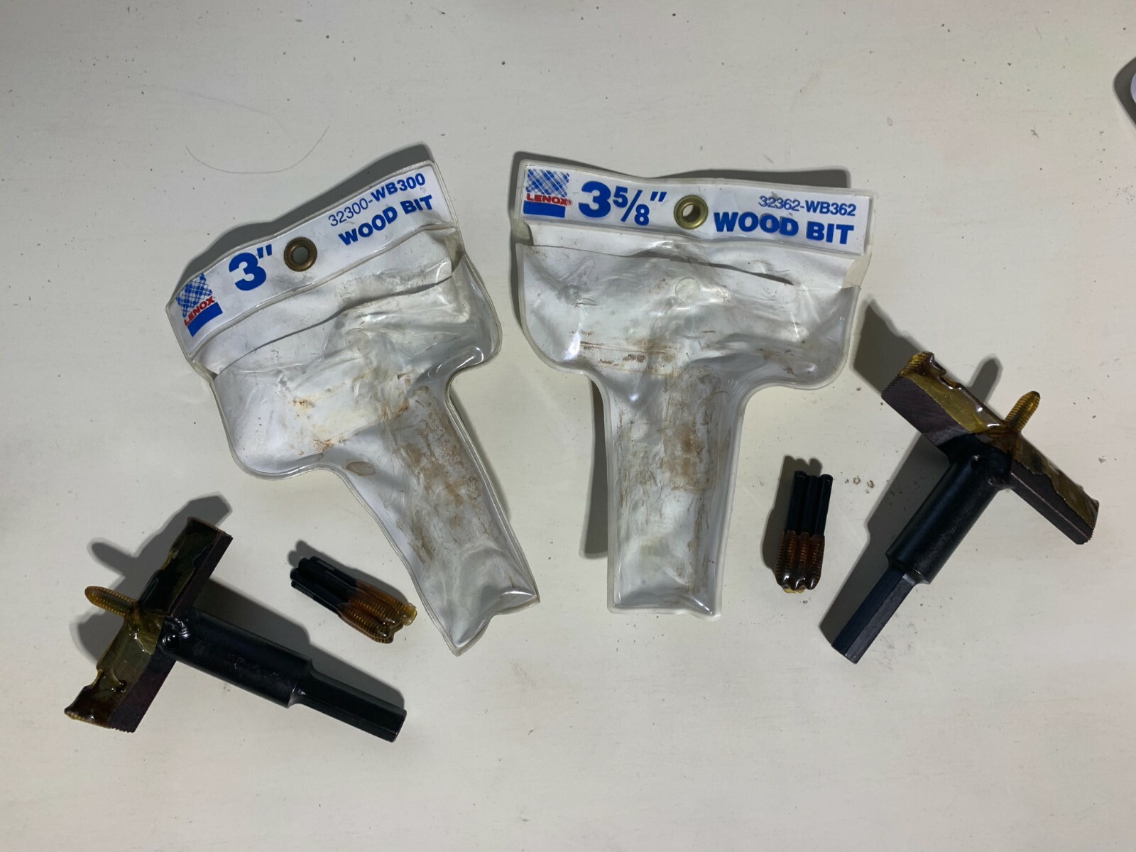 2 - Lenox Self Feed Wood Drill Bits  3" + 3 5/8"  Bi metal NEW  MADE IN USA