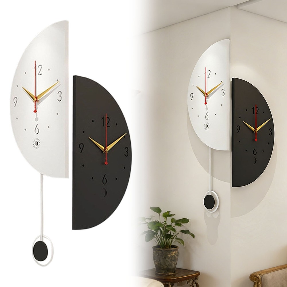 Modern Corner Clock Stylish Double Clock Induction Luminous Timer Stopwatch