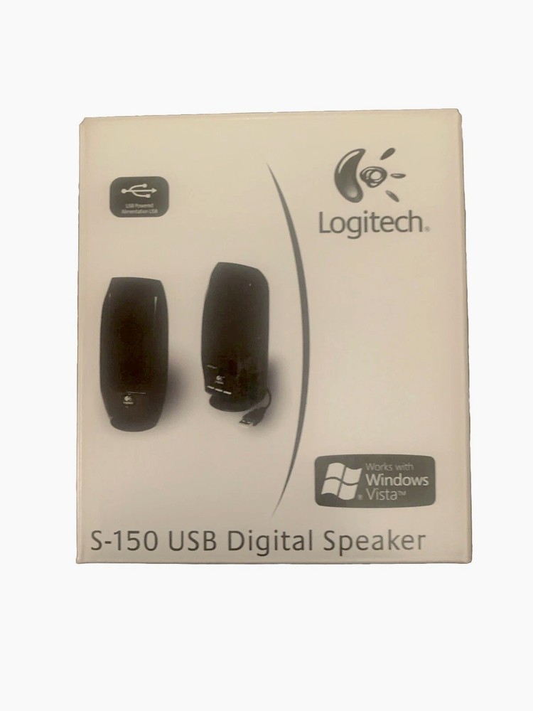 Digital Computer Phone Speaker System Logitech S150 USB Black For Mac & PC. NOB