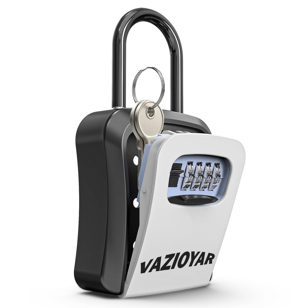 Key Lock Box for Outside, Portable Waterproof Wall Mounted Changeable 4Digit ...