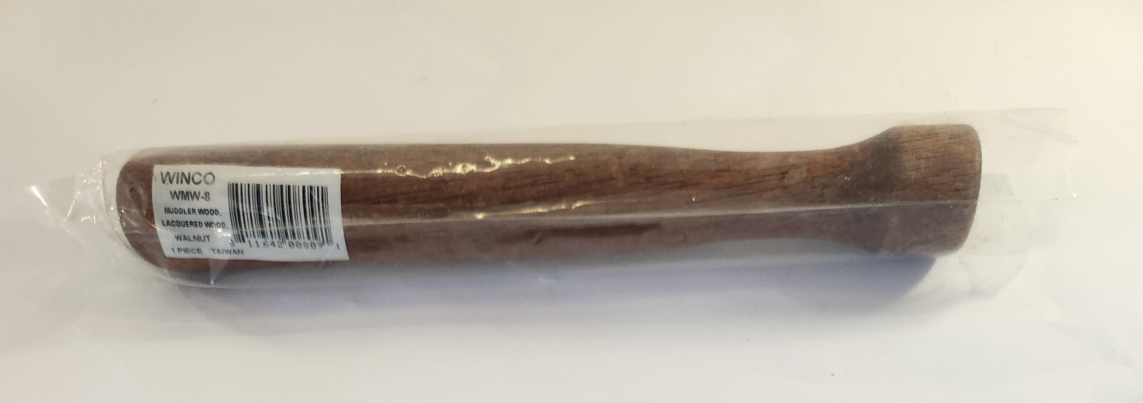 WINCO - WMW-8 - Lacquered Wood Walnut Muddler - 8" - Lot of 10