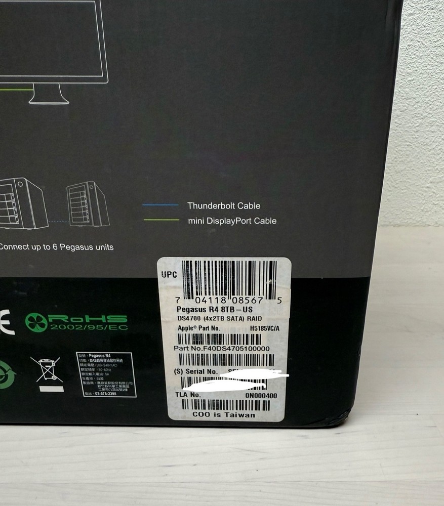 Promise Pegasus R4 4-Bay Thunderbolt RAID (4×2TB = 8TB) Storage Array