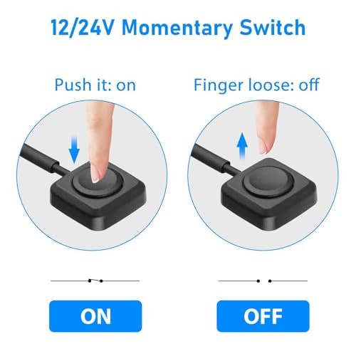 10Pcs Momentary Push Button Switch, Surface Mount ON/Off Mini 11.43in Wire