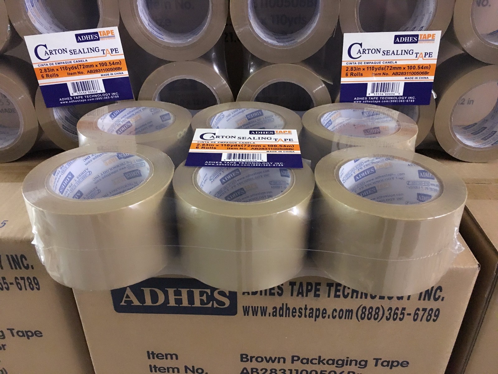 48 Rolls Premium Brown/Tan Carton Box Sealing Packing Tape - 2.0 Mil 3"x110 yard
