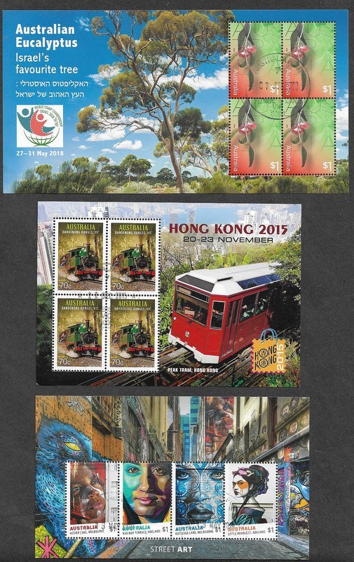 AUSTRALIA MIN SHEETS 3 DIFF FINE USED THEMATICS