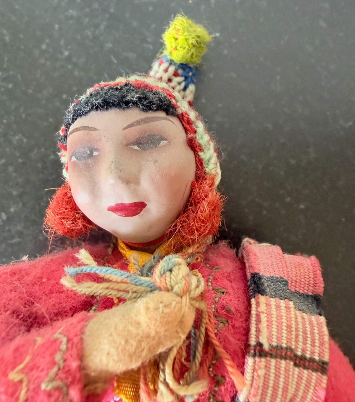 Vintage Peruvian Folk Art Dolls Pair Handcrafted Andean Highland Textile Figures