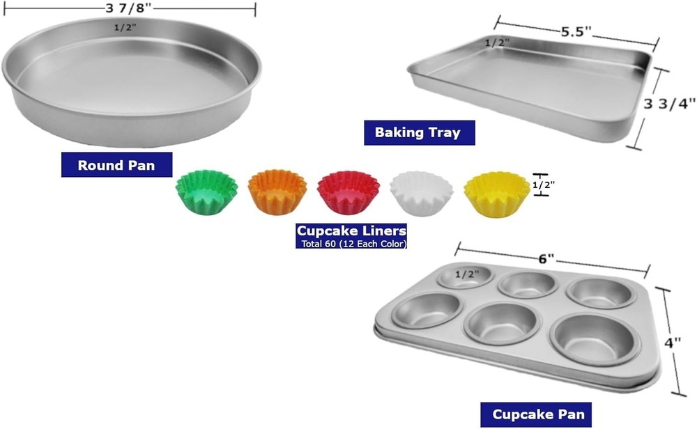 Pan Set Compatible with Easy Bake Ultimate Oven | Includes Cupcake Liners THA...