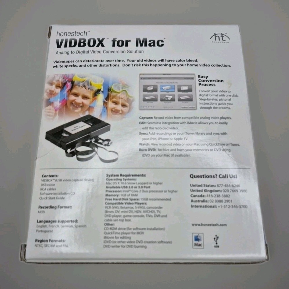 Honestech Vidbox For Mac Analog to Digital Video Conversion Solution Open Box