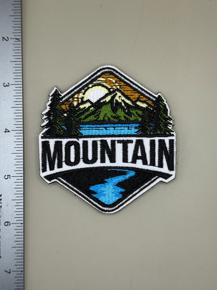 Tactical Morale Patch Hook and Loop Mountain Scene Motivation Hiker
