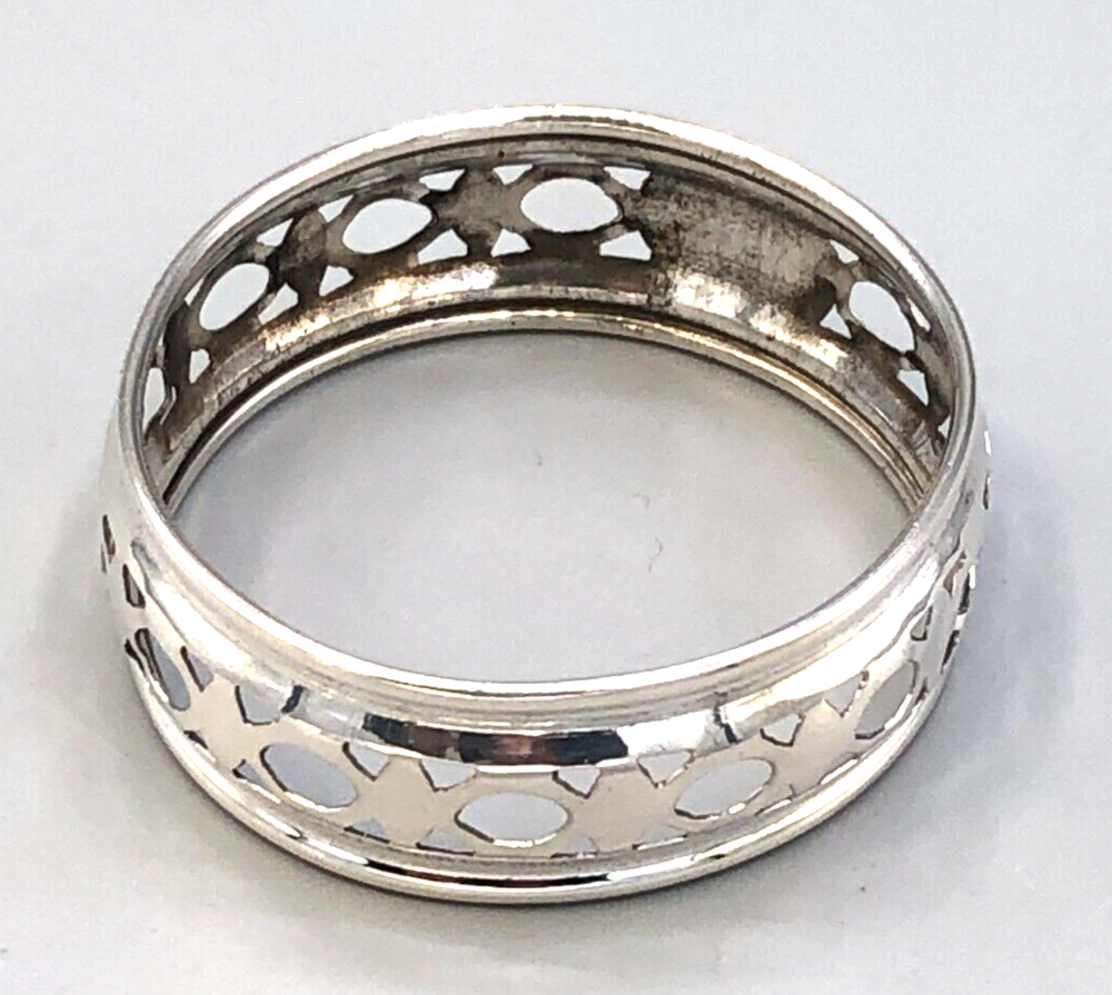 Pierced Sterling Silver Napkin Ring 5/8" wide, gently used