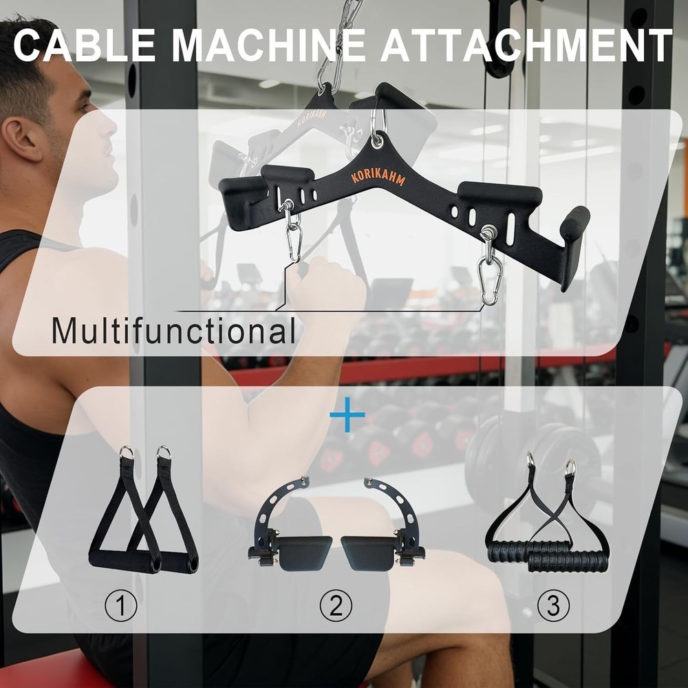 Multi-Grip LAT Pulldown Attachments LAT Pull Down Bar Cable Machine Attachment