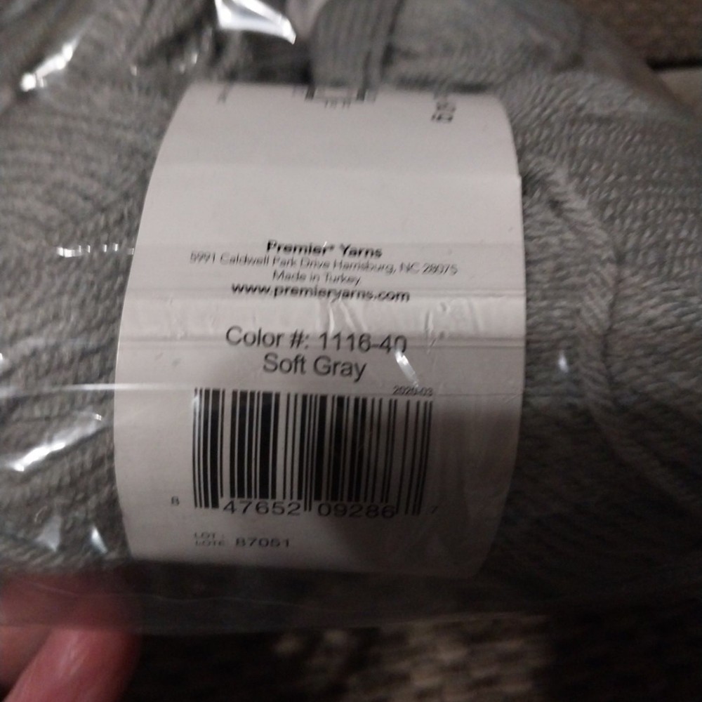 New Premier Just Yarn "Soft Gray"