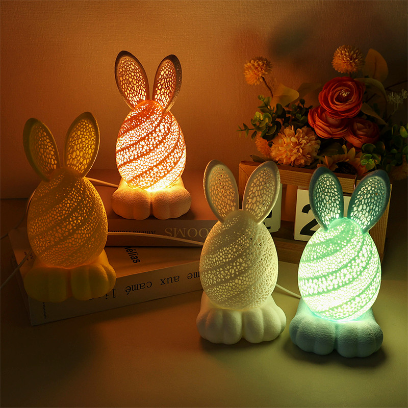 3D Printed Easter Rabbit Egg Light Night Light Easter Decoration Gift Toy