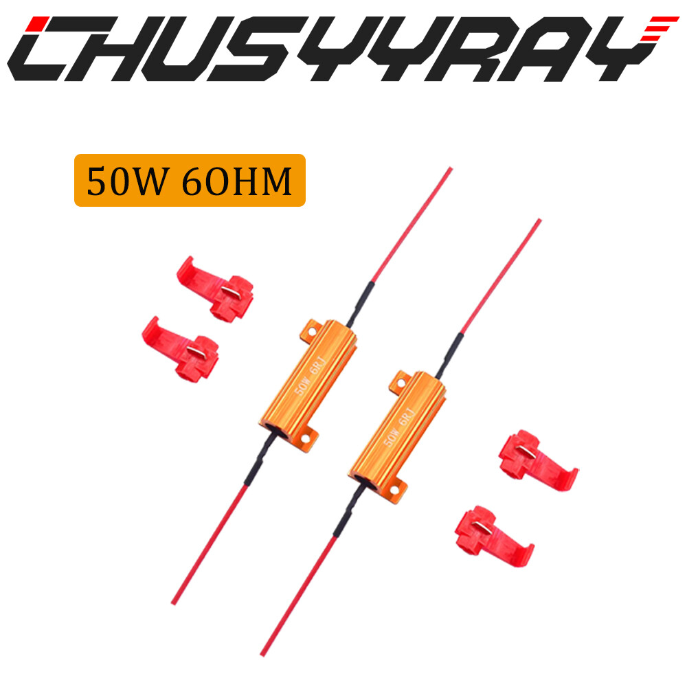 2pcs Load Resistor 50W 6RJ 6ohm LED Decoder FIX Hyper Flash Turn Signal Blinker