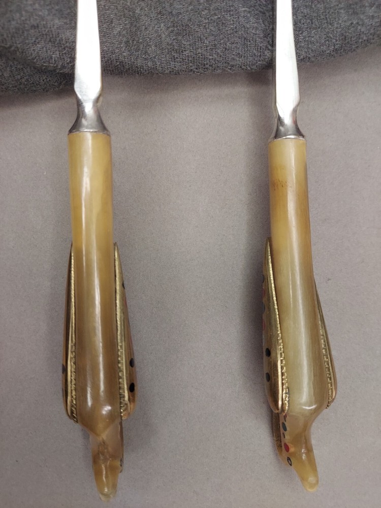 VINTAGE Fire Bird Phoenix Salad Spoon and Fork Serving Set