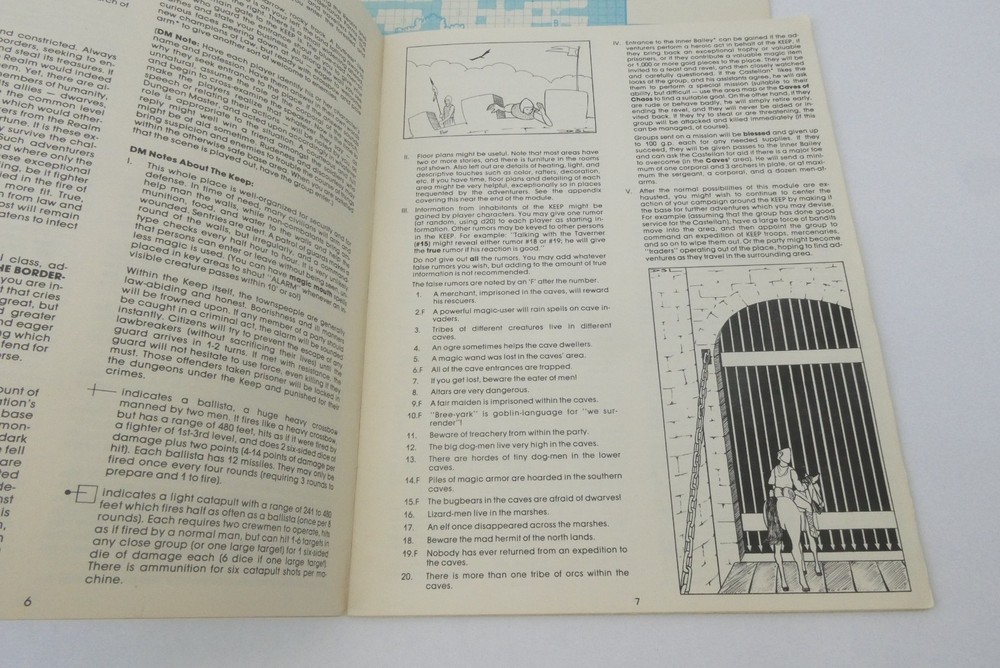 D&D B2 Keep on the Borderlands TSR 1980 Basic Set Module 9034 Complete w/ Map