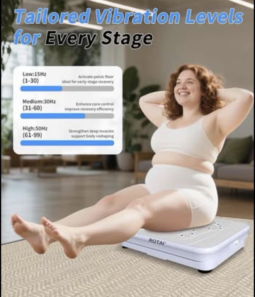 TRENDIVAOscillating Vibration Platform 99 Programs Surge Guard Remote Band White