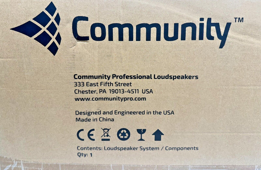 Community ENT212W 2-Way Compact Column Array Speaker, White