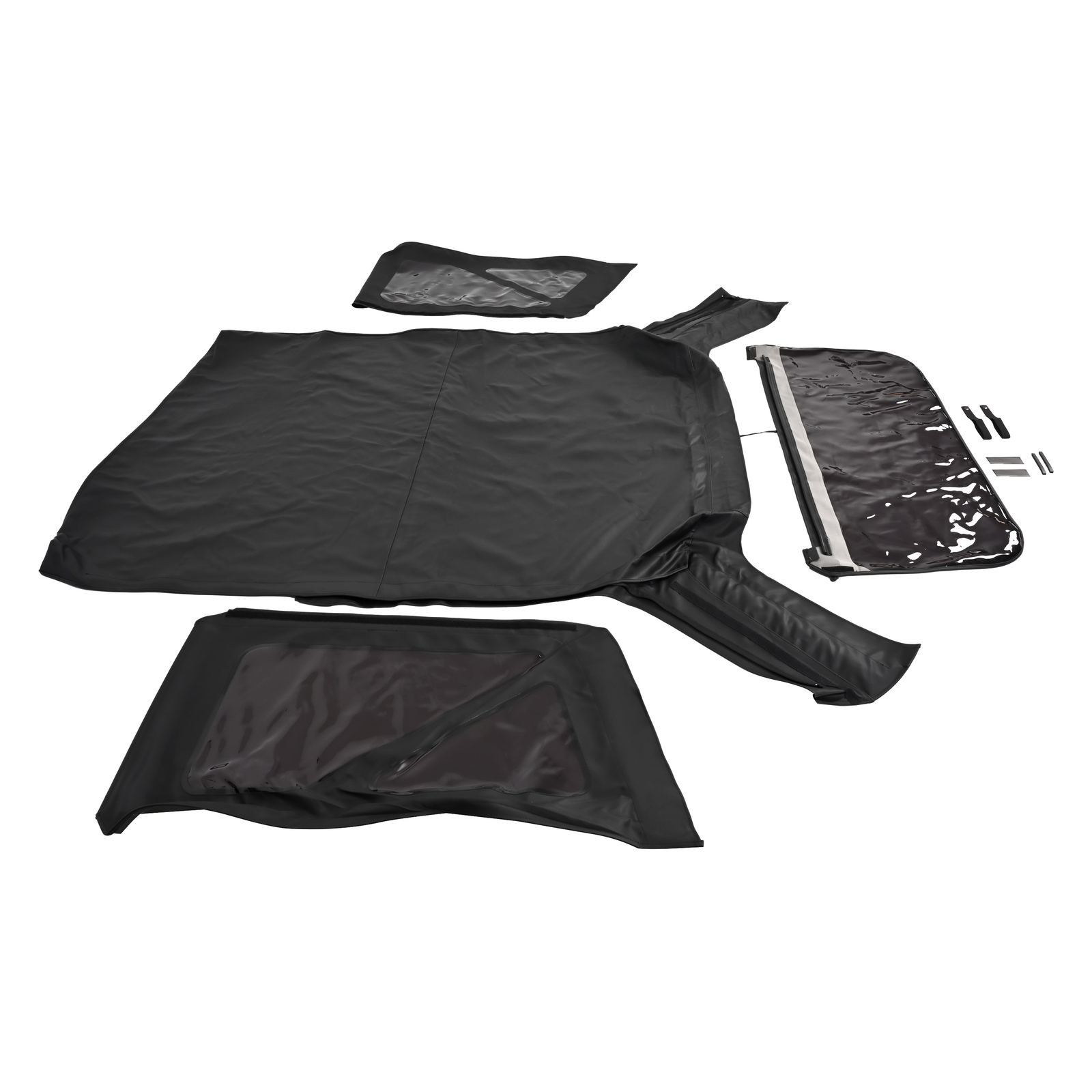 For Jeep Wrangler JK 2 door 2007-2018 Soft Top + Tinted Zippered Rear Windows