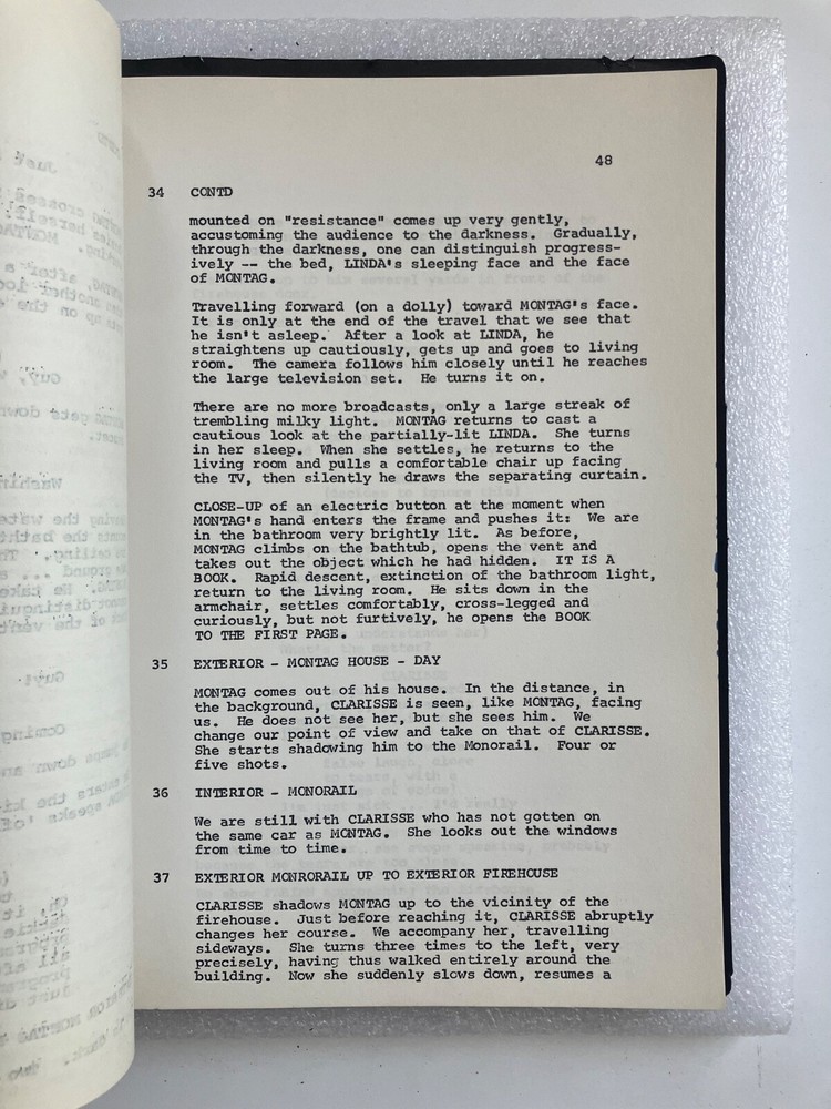 'FAHRENHEIT 451' SCRIPT (1966) TRUFFAUT ORIGINAL AUTHENTIC 'PHOENIX' DRAFT