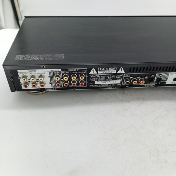 Denon AVD-2000 Digital Surround Sound Decoder Processor Dolby Pro Logic ASLC