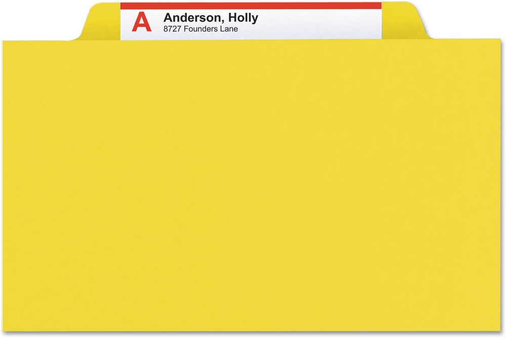 Pressboard Classification File Folder with Safeshield Fasteners, 2 Pocket Divide