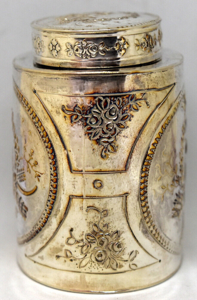 Antique .800 Silver Cherub Container