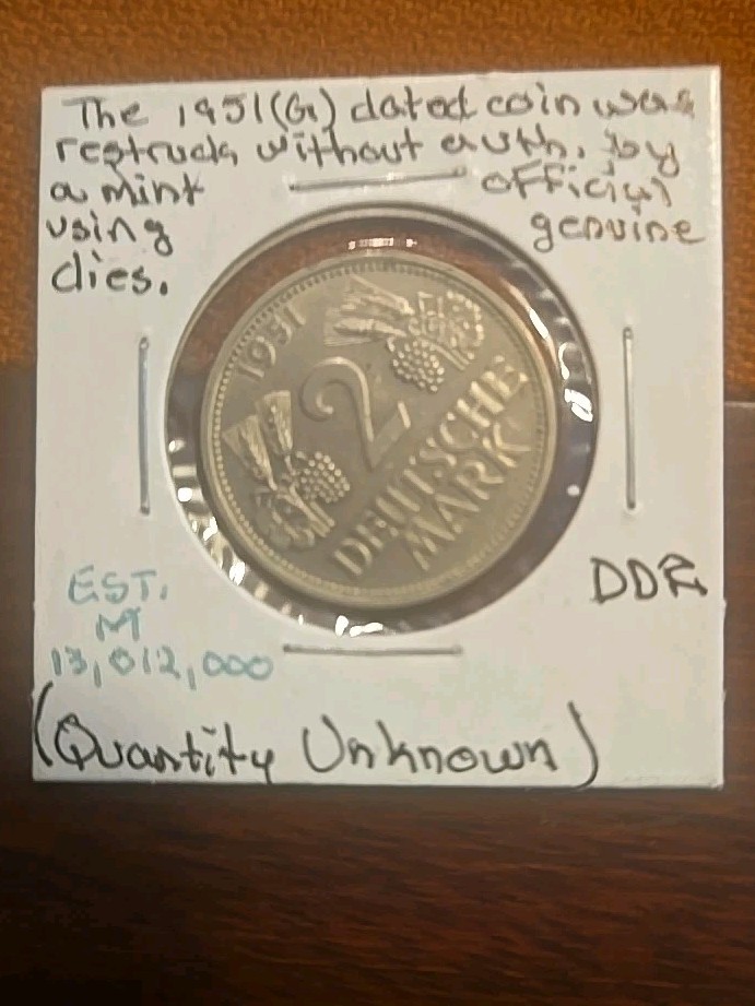 1951 J GERMANY 2 MARKS - KEY DATE