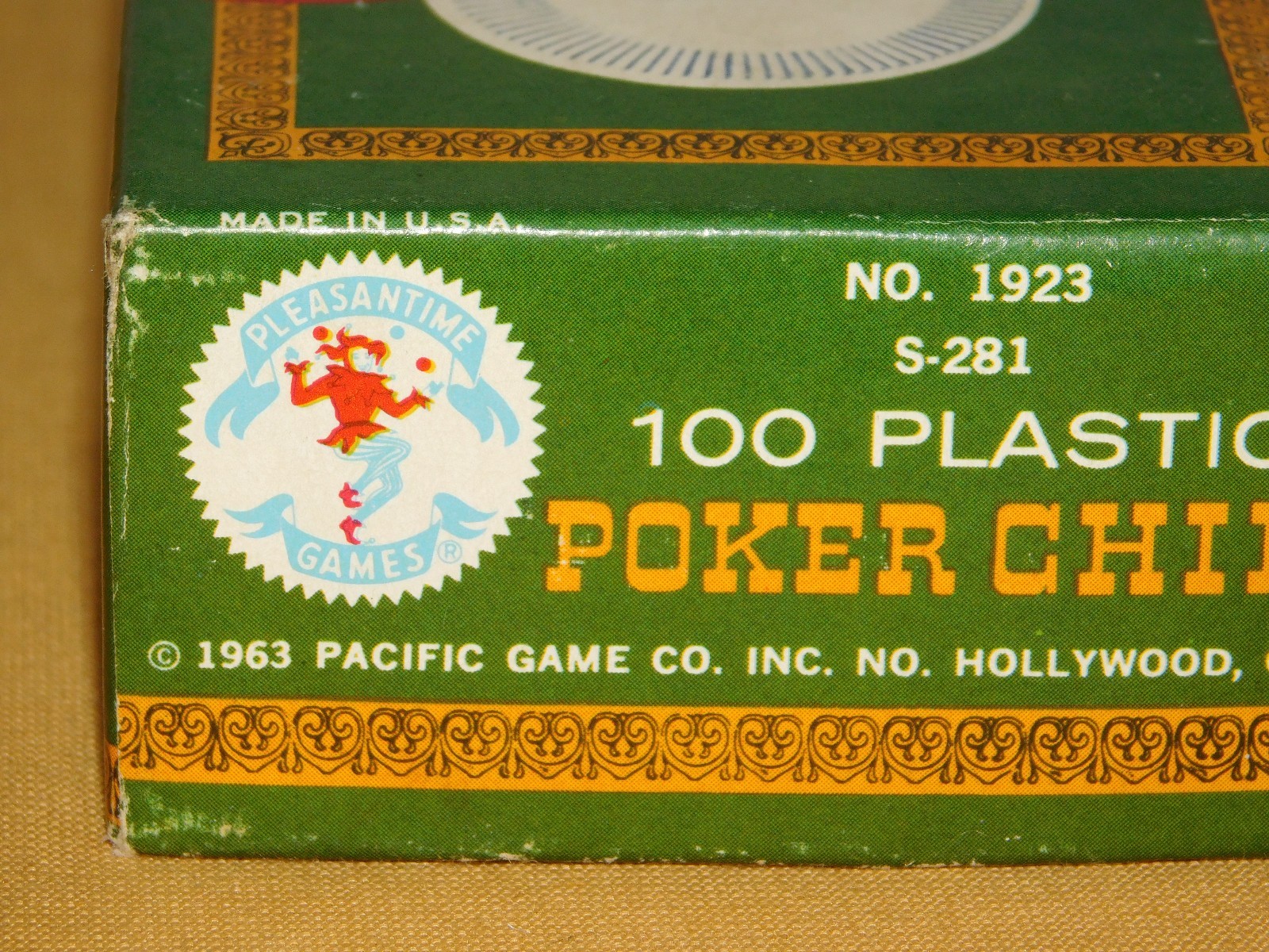 VINTAGE TOY 1963 PACIFIC GAME CO 100 PLEASANTIME DELUXE BLUE PLASTIC POKER CHIPS
