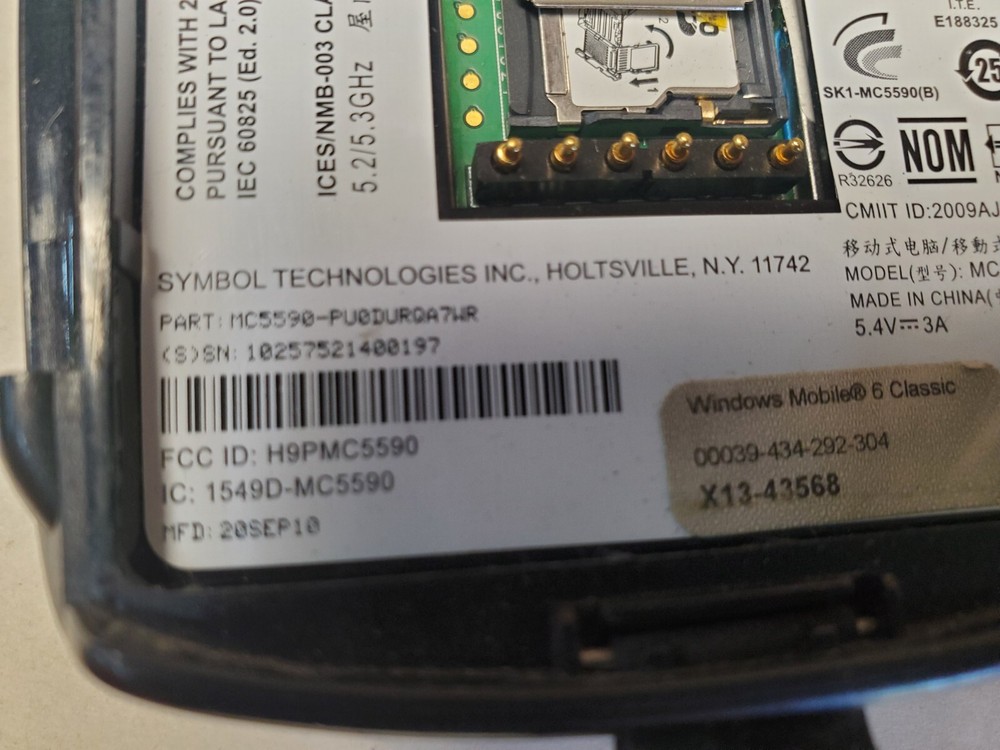 USED Symbol MC5590-PU0DURQA7WR, TESTED WORKING