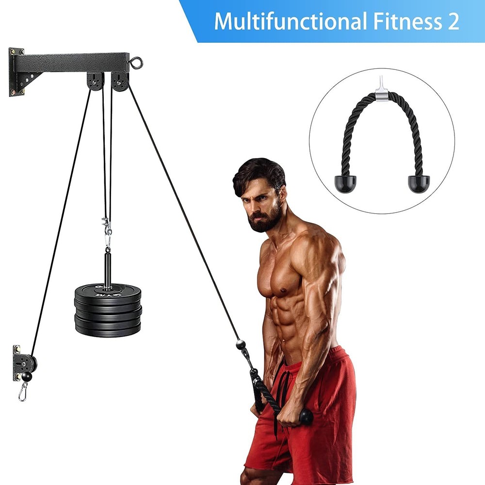 TRENDBOX Pulley System Gym Cable Machine LAT Pulldown Attachments Chest Expan...