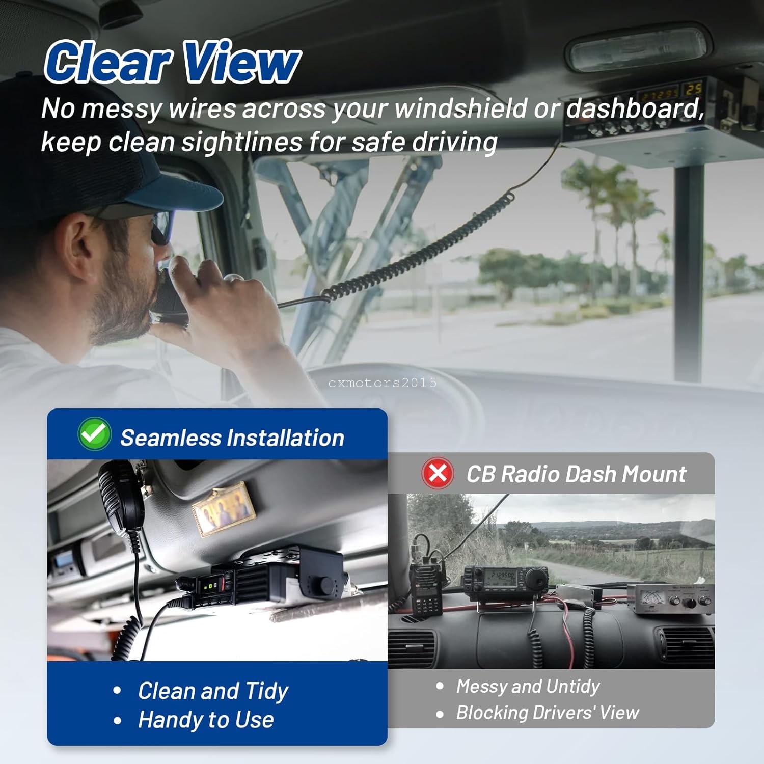 CB Radio Power Cord 3Pin Conector 16AWG Wire w/ 15A Fuse For Cobra Uniden Connex