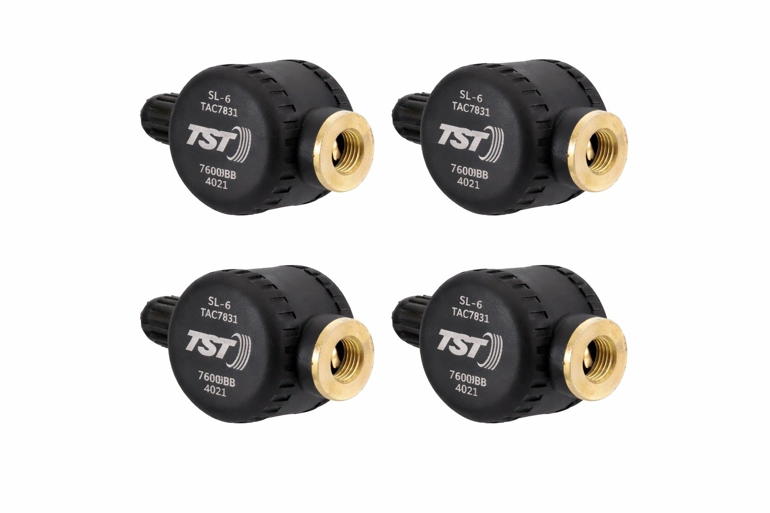 TST Flow Through Tire Pressure Sensors Fill Tires w/o Removal 4-Pack