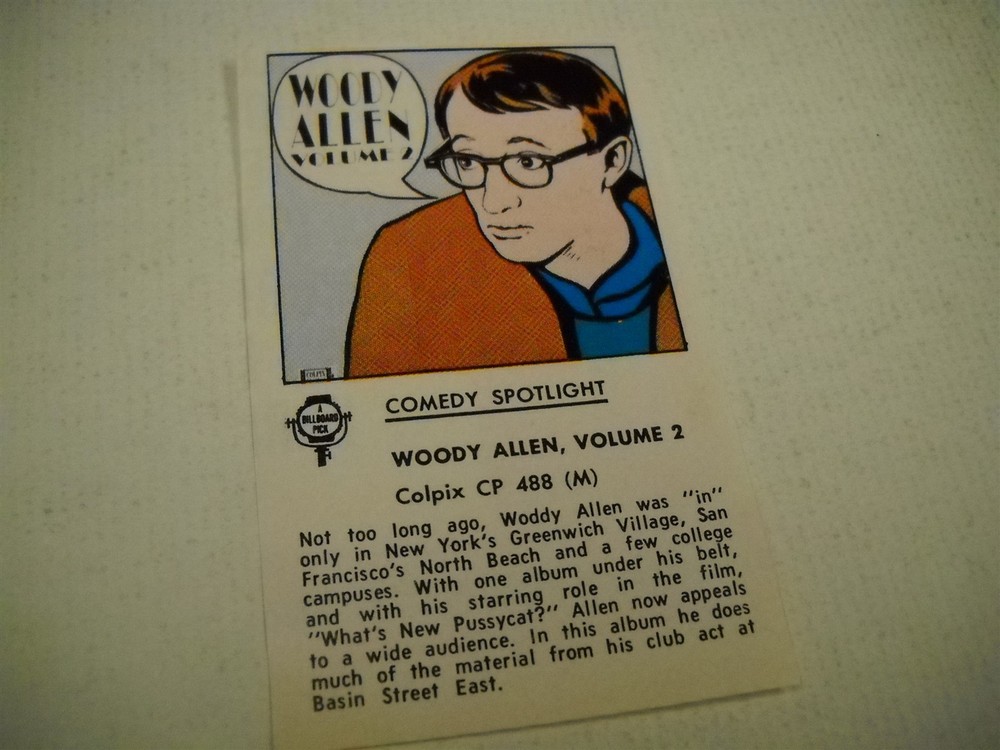 WOODY ALLEN original 1965 music biz promo lp review WOODY ALLEN VOLUME 2