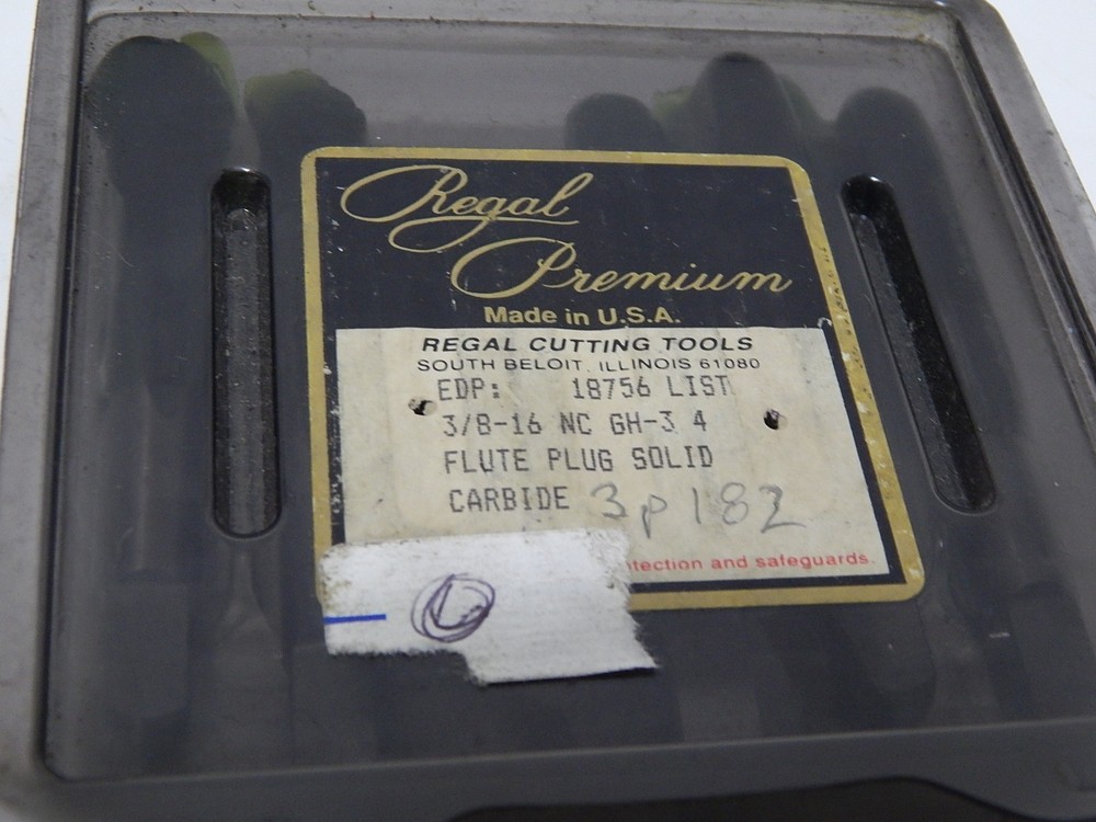 REGAL 3/8-16 SOLID CARBIDE PLUG TAP 4 FLUTE