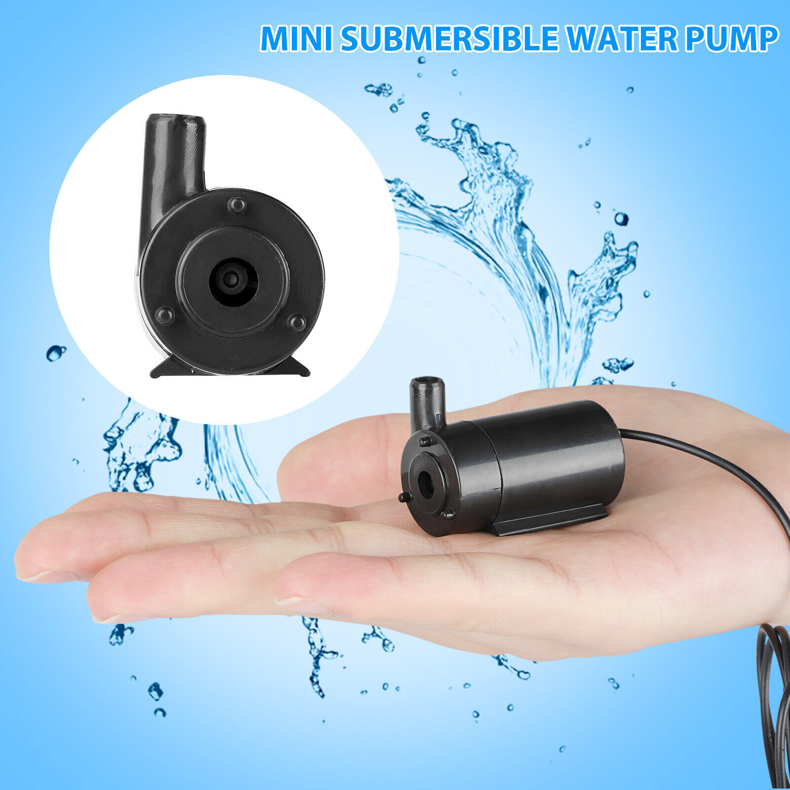 Water Pump Mini Mute Submersible USB 5V 1M Cable Garden Fountain Tool Fish Tank
